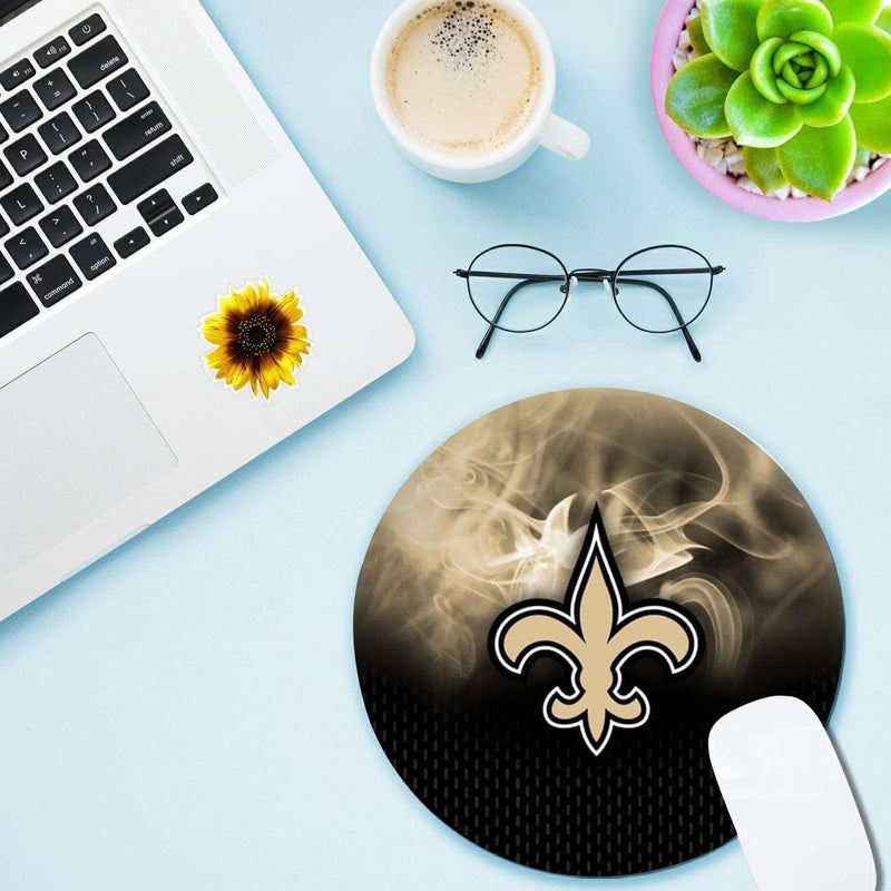 ZYJTEK Sports Round Mouse Pad,Purple Design Non-Slip Rubber Base Mousepad for Computers Laptop Desk,Gaming Mouse Mat for Football Fans - Image 3